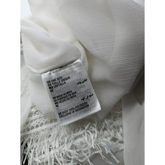 INC International Concepts Women's Easy Solid Fringe Topper White (MSRP $39) - Picture 5 of 5